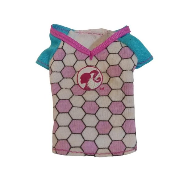 Mattel Barbie Skipper Stacie Shirt Top Only Pink White Turquoise Trendy Teen - Picture 4 of 4